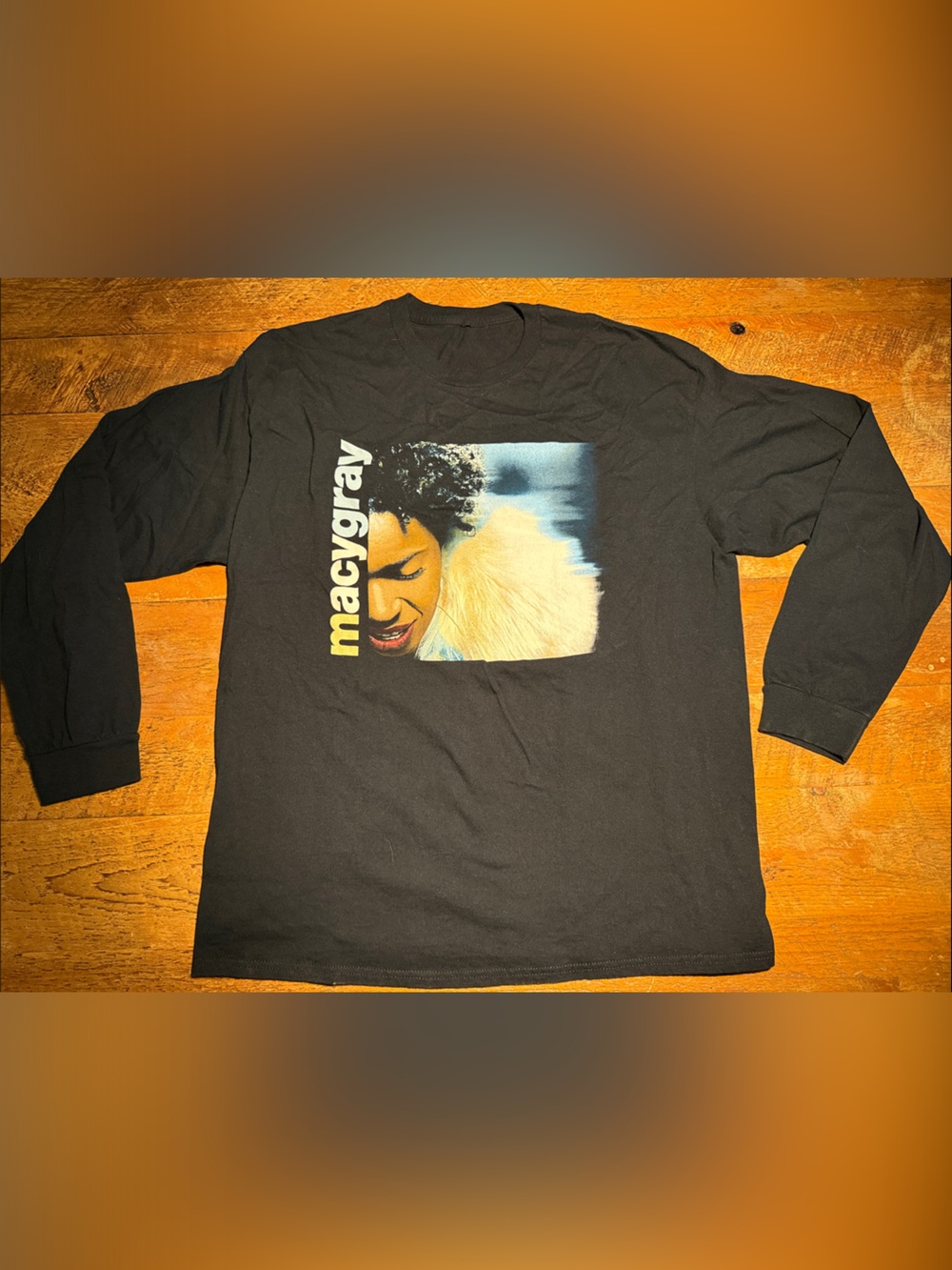 Macy Gray Black Graphic Long Sleeve Shirt